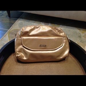 Versace Parfums make-up bag. Gold exterior. NWOT.